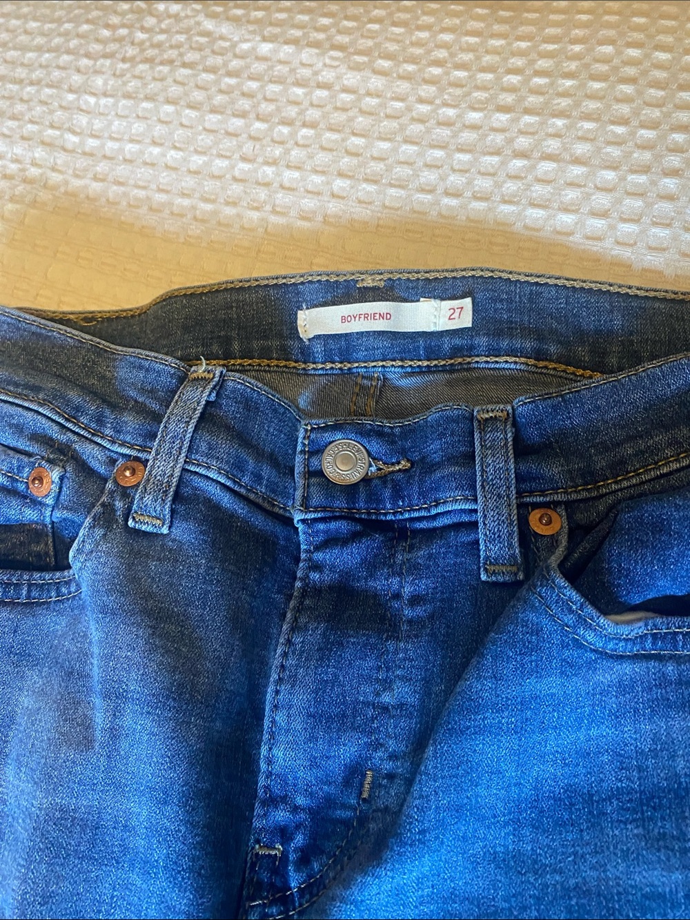 Levi's Boyfriend Jeans in Blue Denim
